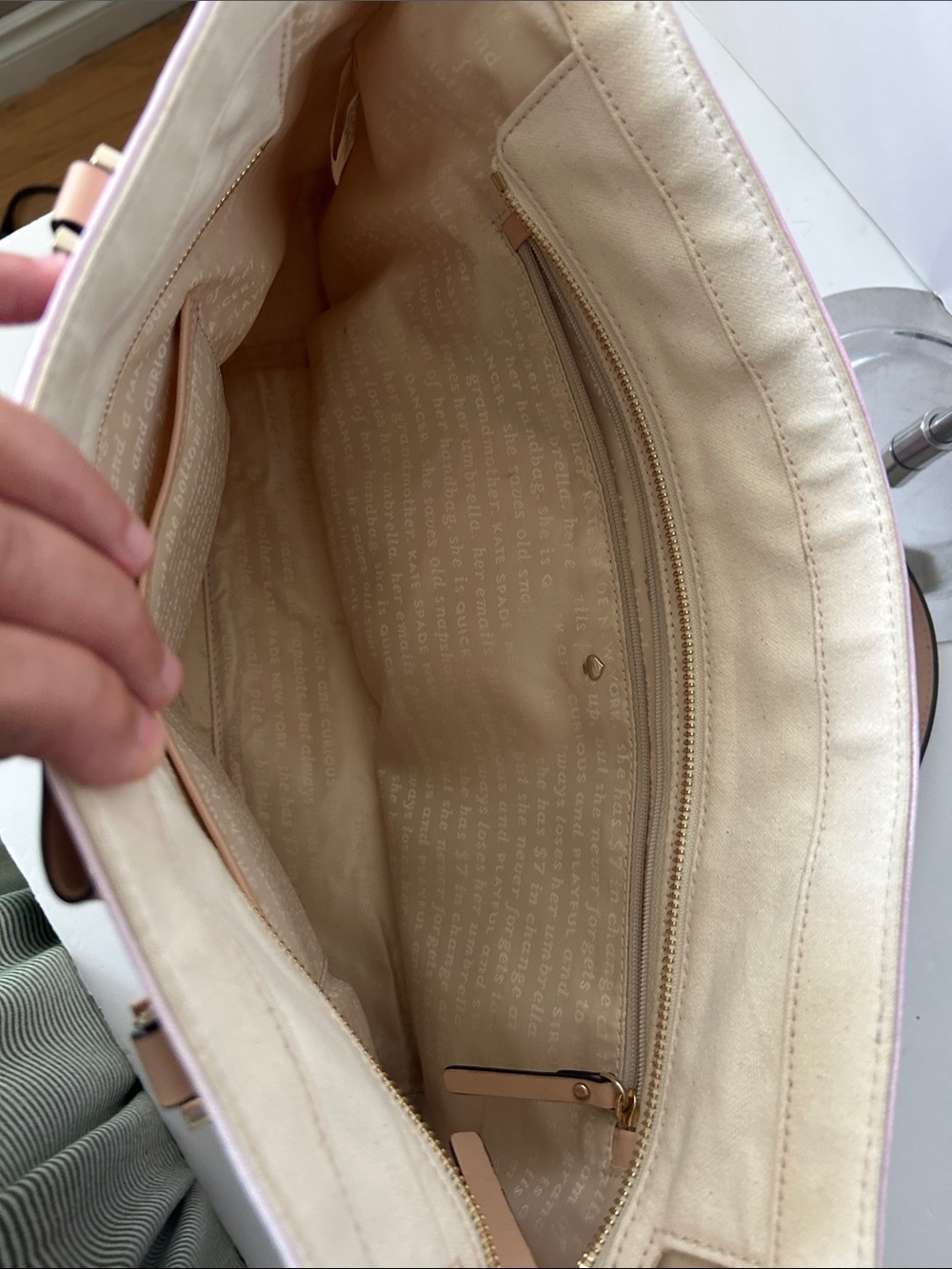 kate spade Ooh La La Pink Leather Illustrated Tote Bag Boho Rare Only $100!!! - Picture 13 of 16